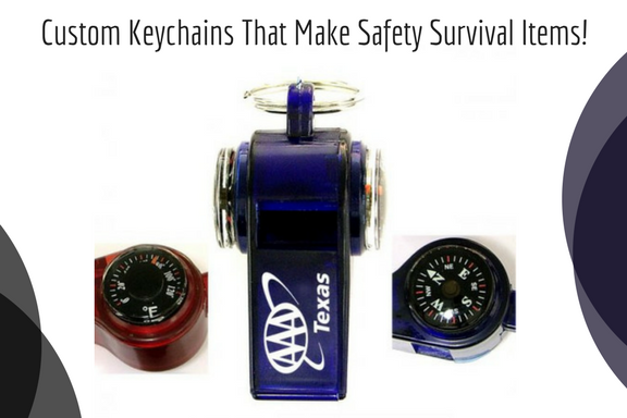 Whistle With Compass Thermometer Keychains