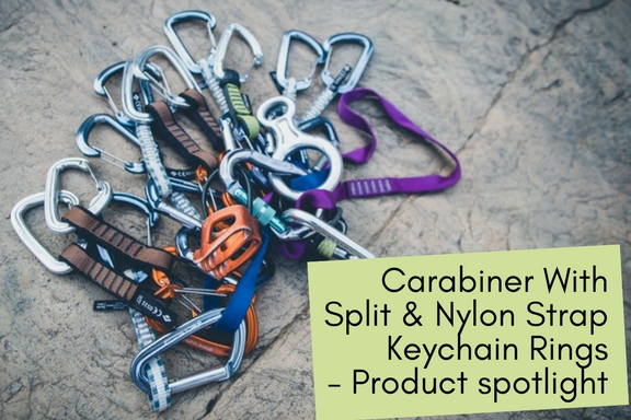 Carabiner With Split & Nylon Strap Keychain Rings- Product spotlight