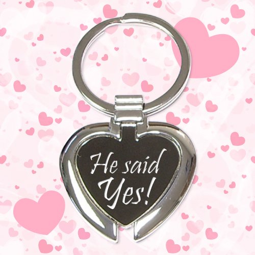Personalized Wedding Heart Shape Chrome Metal Holder Keychains