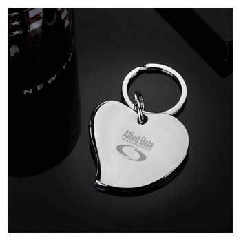 Cuore Heart Shaped Metal Keychains
