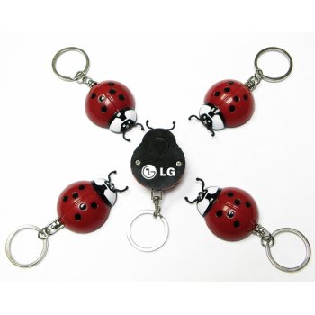 Ladybug Flashlight With Swivel Keychains Holder