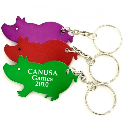 Customized Jumbo Size Pig Shape Bottle Opener Animal Keychains