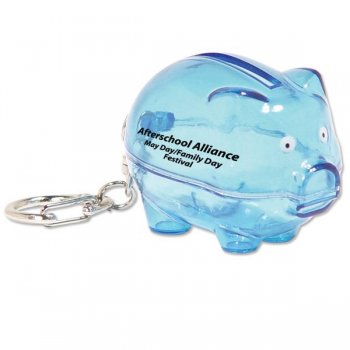 Personalized Piggy Bank Keychains - Blue