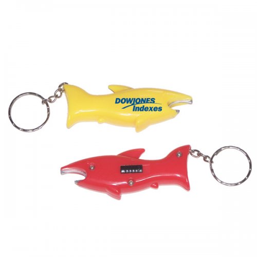 Promotional Shark Shape Flashlight With Bottle Opener Animal Keychains