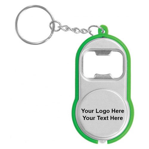 Logo Imprinted Bottle Opener Flashlight Keychains