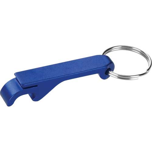 Custom Aluminum Bottle / Can Opener Keychains - Blue
