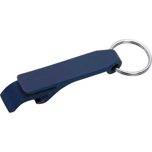Custom Mini Bottle & Can Opener with Keychain Rings - Dark Blue