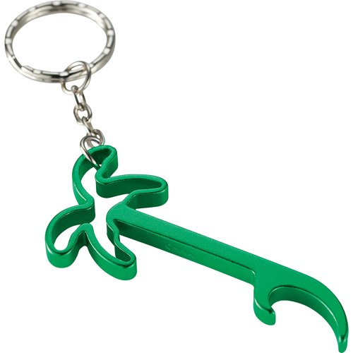 Custom Palm Tree Bottle Opener Keychains - Green