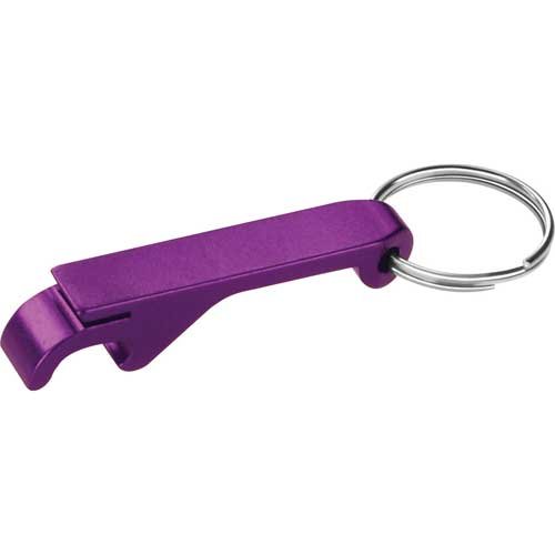 Customized Aluminum Bottle / Can Opener Keychains - Purple