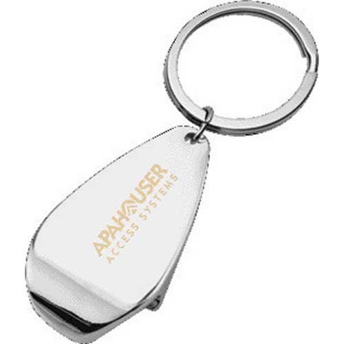 Customized Deluxe Bottle Opener Keychains - Silver