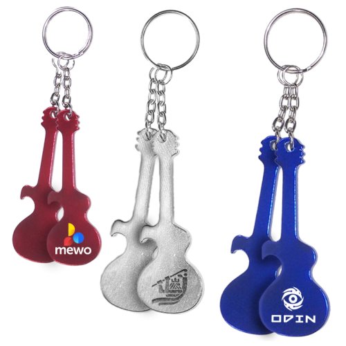 Customized Guitar Shape Bottle Opener Keychains