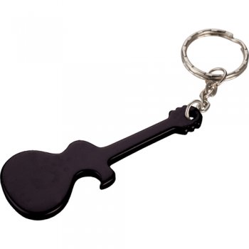 Guitar Bottle Opener Keychains - Black