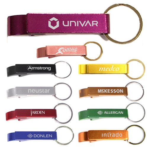 Promotional Deluxe Aluminum Can & Bottle Opener Keychains