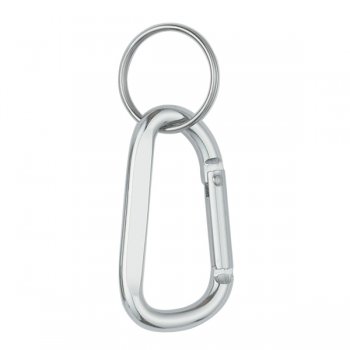 6mm Custom Carabiner keychains With Split Ring - Silver