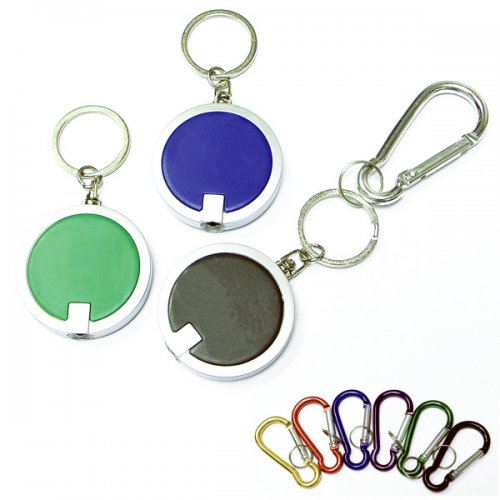 Custom Coaster Shape Round Flashlight Keychains