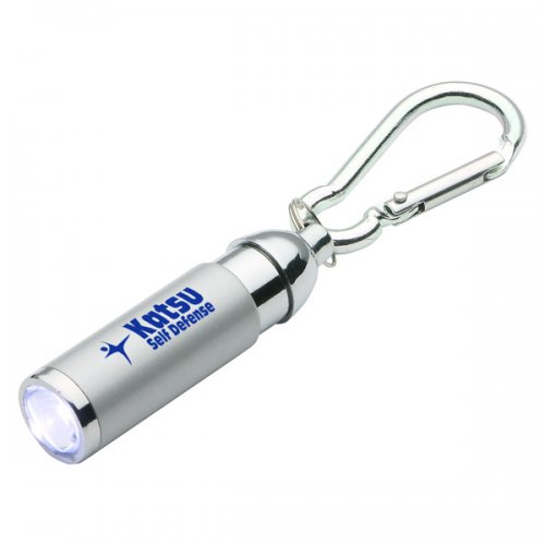 Customized Carabiner Clip LED Light Keychains - Silver