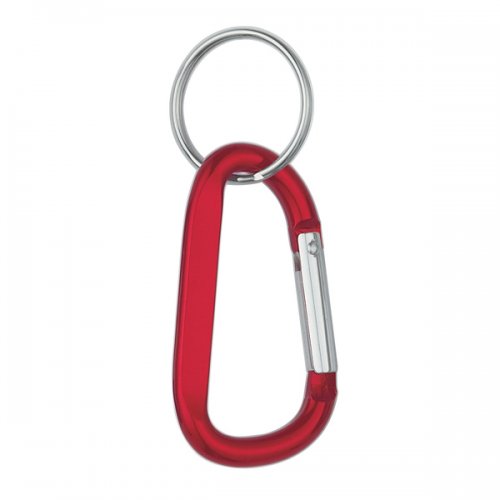 8mm Custom Carabiner keychains With Split Ring - Red