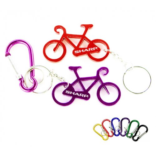 Personalized Bicycle Shape Bottle Opener Carabiner Keychains