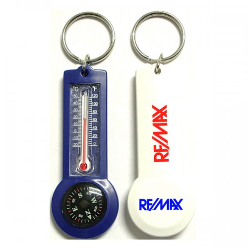 Customized Durable Compass And Thermometer Keychains