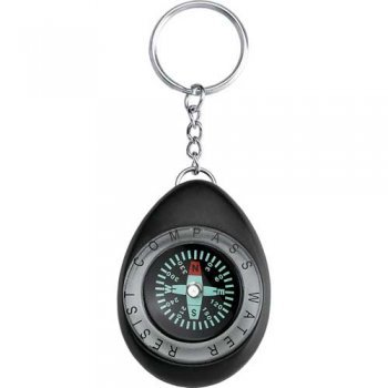 Customized Oval Compass / Keychain Rings - Black