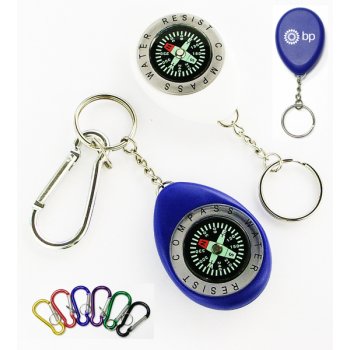 Oval Shape Compass Swivel & Carabiner Keychains