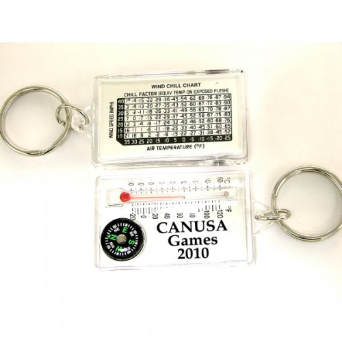 Promotional Compass And Thermometer Keychains Holder