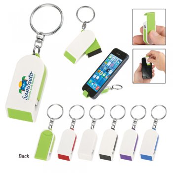 Phone Stand And Screen Cleaner Combo Keychains