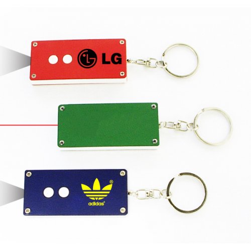 Promotional Dual Function Laser Pointer With Slim Swivel Keychains