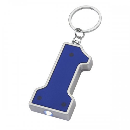 Customized #1 Shape LED Keychains -Blue