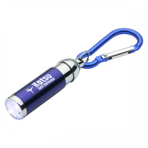Custom Carabiner Clip LED Light Keychains - Blue
