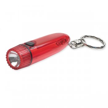 Custom Cylinder Light Keychains - Translucent Ruby Red