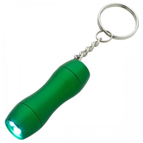 Custom Mini Aluminum LED Light Keychains - Green