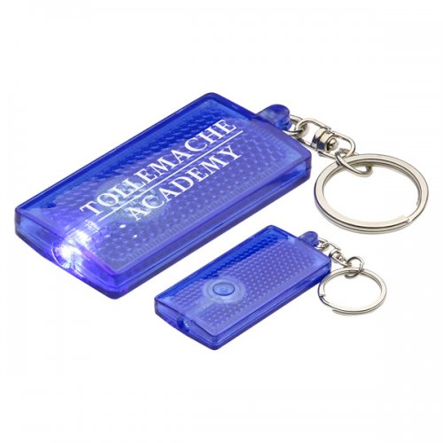 Custom Primary Touch Reflector Light Keychains - Blue