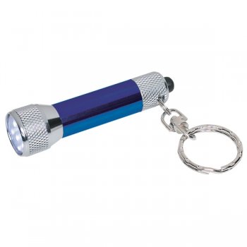 Aluminum LED Flashlight Keychains- Blue