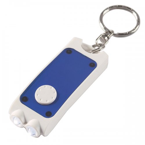 Customized Rectangular Dual LED Keychains - Blue
