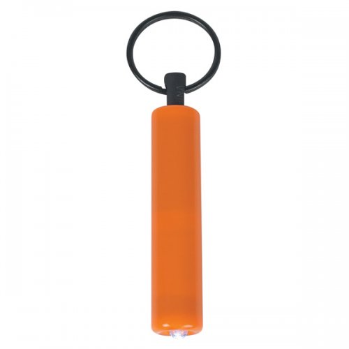 Customized Small Cylinder LED Light Keychains - Orange