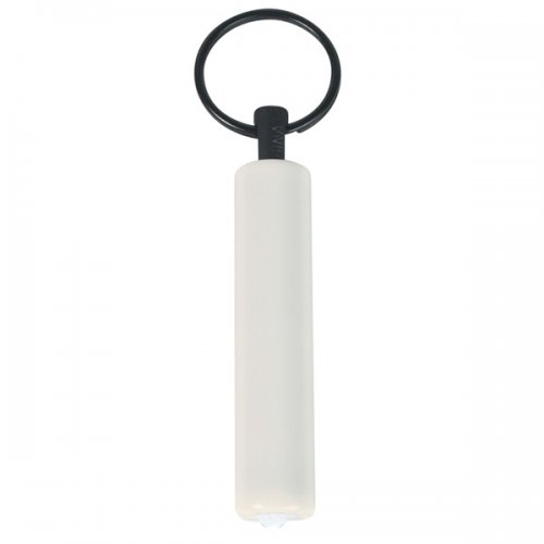 Personalized Small Cylinder LED Light Keychains - White