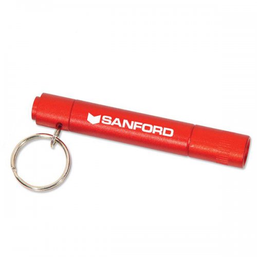 Promotional Metallic Flashlight Keychains - Red