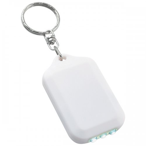 Promotional Solar Flashlight Keychains- White