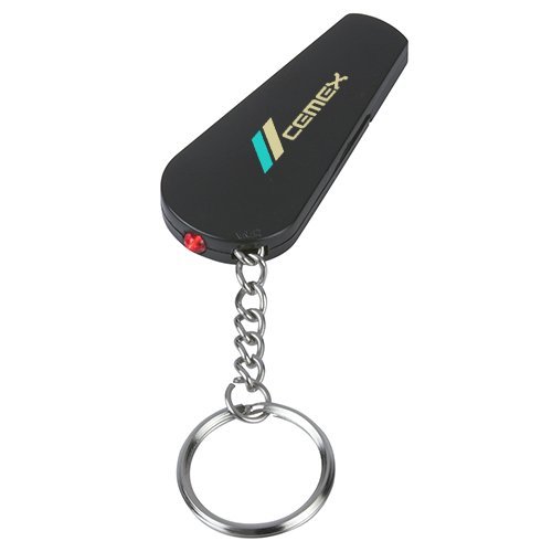 Promotional Whistle Light Keychains - Black