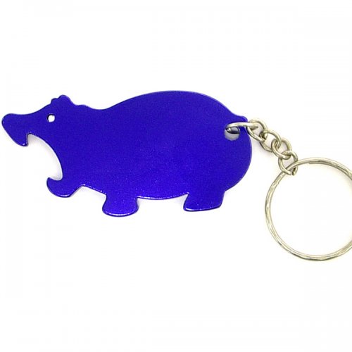 Customized Hippo Shape Bottle Opener Keychains
