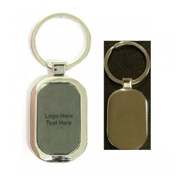 Promotional Oval Shape Chrome Metal Split Ring Key Holder