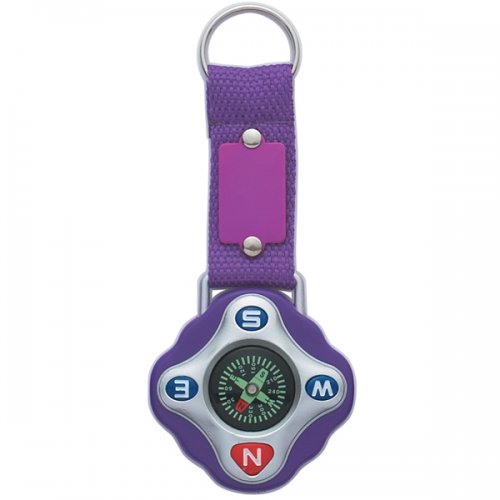 Custom Compass Keychain Rings - Purple