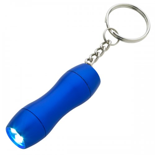 Custom Mini Aluminum LED Light Keychains - Blue