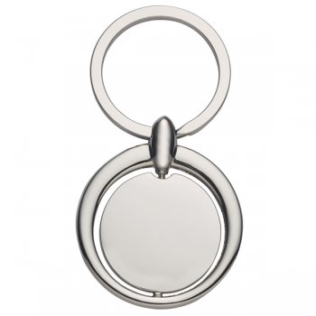 Circular Metal Keychains - Silver
