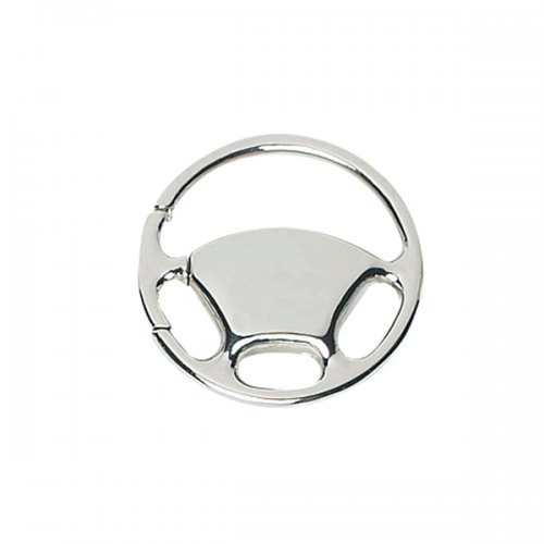 Customized Wheel Metal Keychains - Silver