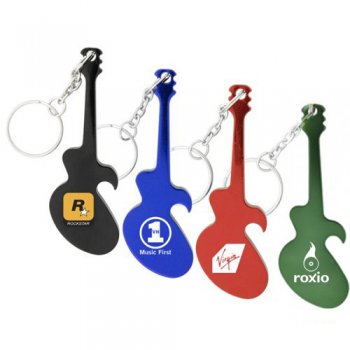 Customized Guitar Shape Bottle Opener Metal Keychains