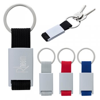 Promotional Aluminum Key Tag with Web Strap