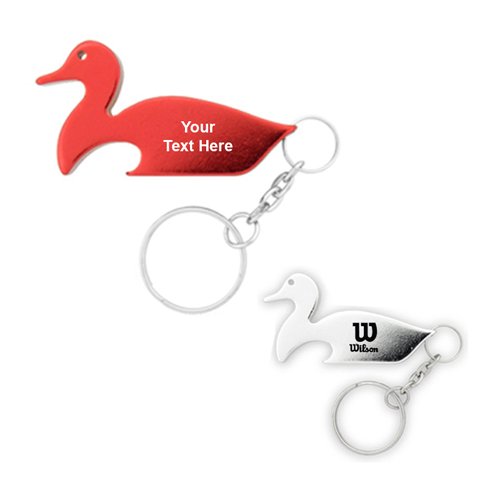 Promotional Duck Shape with Bottle Opener Metal Keychains