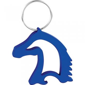 Horse Head-Shaped Bottle / Can Opener Keychains - Blue